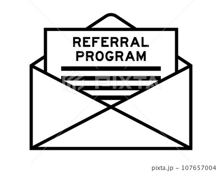 Envelope and letter sign with word referral program as the headline 107657004