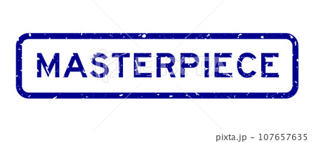 Grunge blue masterpiece word square rubber seal stamp on white background Grunge blue masterpiece word square rubber seal stamp on white background 107657635