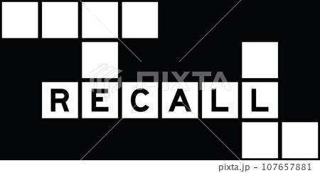 Alphabet letter in word recall on crossword puzzle background 107657881