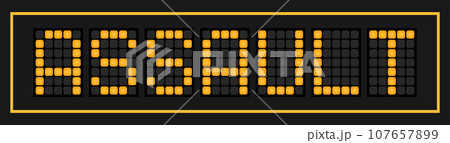 Orange color led banner in word assault on black background Orange color led banner in word assault on black background 107657899