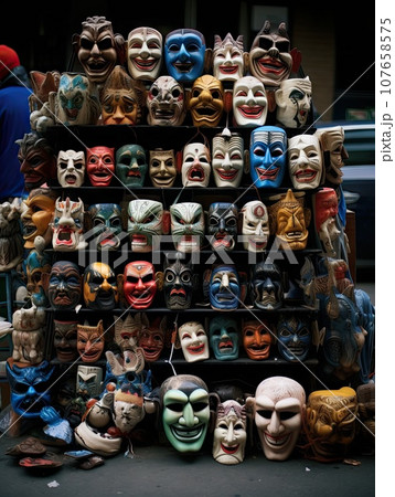 many different colored masks hanging on a wall in venice, italy this is one of my favorite things to do when i'm many different colored masks hanging on a wall in venice, italy this is one of my favorite things to do when i'm 107658575