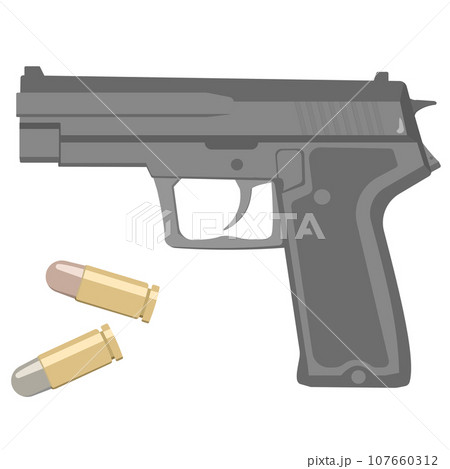 拳銃と弾丸のイラスト 107660312