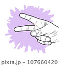 Single hand Peace Sign symbol-Vector Illustration 107660420