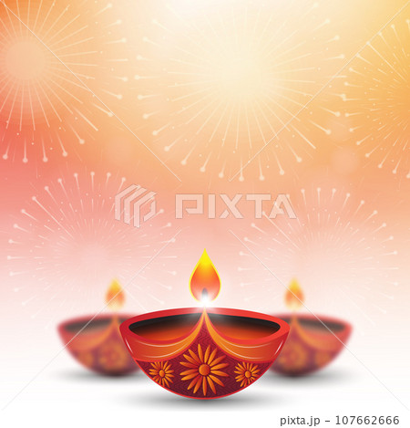 Vector illustration of Happy Diwali festival background with Beautiful diya and fireworks Vector illustration of Happy Diwali festival background with Beautiful diya and fireworks 107662666