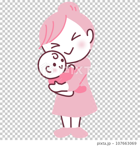 A mother holding a baby A mother holding a baby 107663069