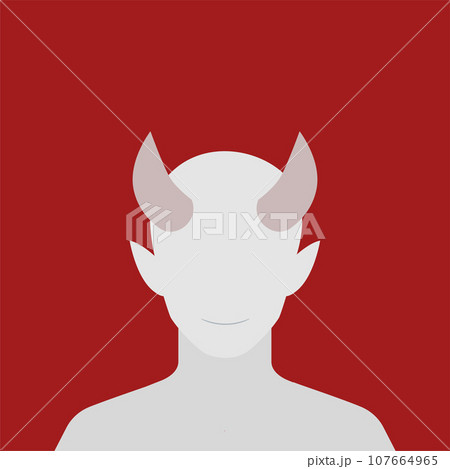 Portrait of the faceless Devil. Isolated Vector Illustration Portrait of the faceless Devil. Isolated Vector Illustration 107664965