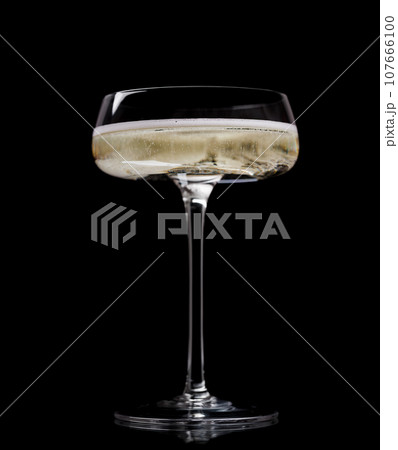 Champagne glass on a black 107666100