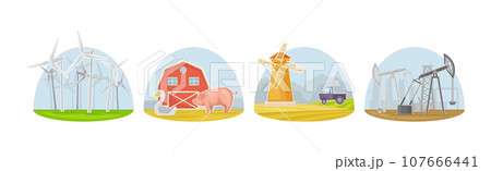 Natural Resources of Land and Earth Vector Set 107666441