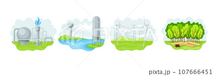 Natural Resources of Land and Earth Vector Set 107666451