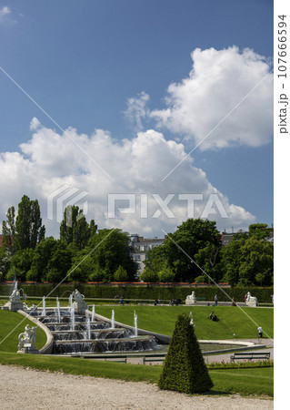 Fountains in the Upper Belvedere Garden in Vienna Fountains in the Upper Belvedere Garden in Vienna 107666594