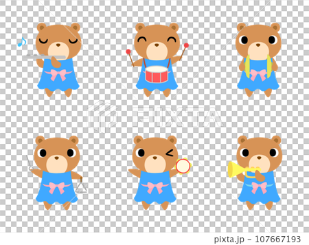Concert bear icon set 107667193