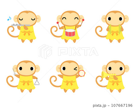 コンサートのサル　アイコンセット 107667196