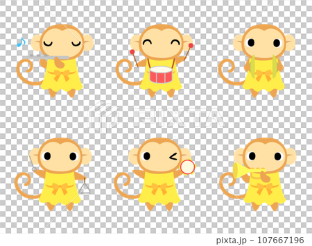 コンサートのサル　アイコンセット 107667196