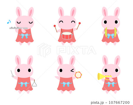 コンサートのウサギ　アイコンセット 107667200