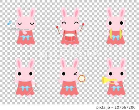 コンサートのウサギ　アイコンセット 107667200