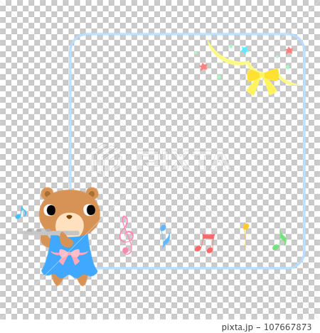 コンサートのクマ　フレーム＋装飾付 107667873