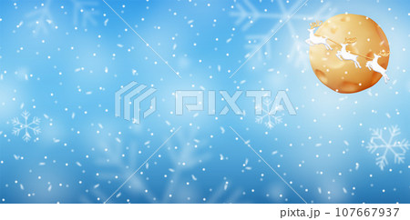 3D Christmas Background with Snowflakes and Moon 3D Christmas Background with Snowflakes and Moon 107667937