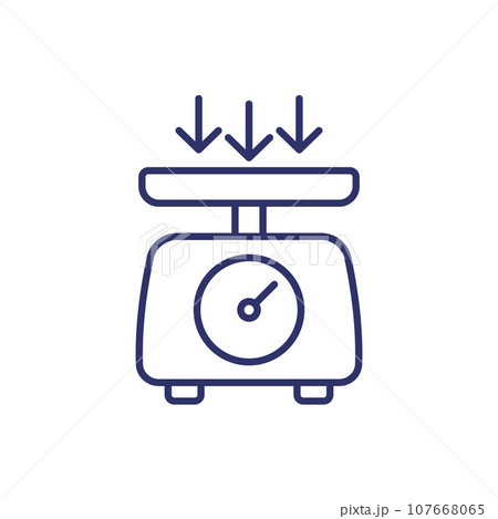 scales icon on white, line vector scales icon on white, line vector 107668065