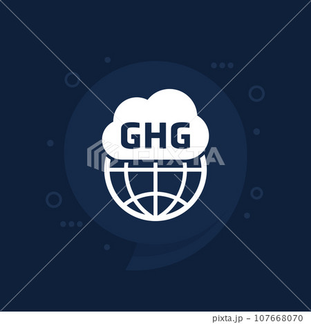 GHG vector icon, greenhouse gas GHG vector icon, greenhouse gas 107668070