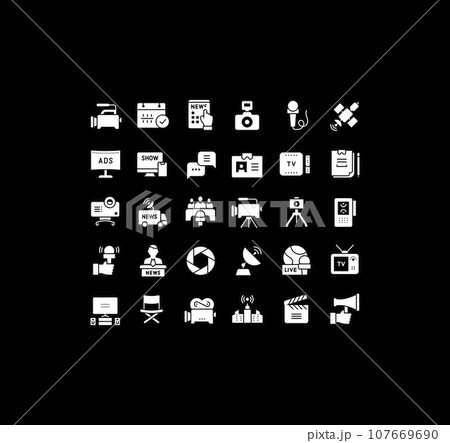 Set of Simple Icons of Television 107669690