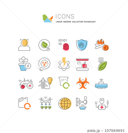 Set Vector Line Icons of Technology. 107669691