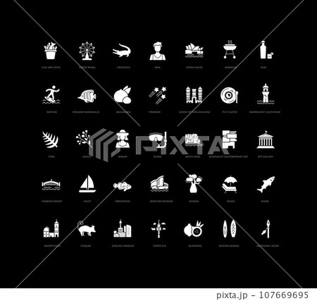Set of simple icons of Sydney 107669695