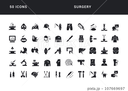 Set of simple icons of Surgery Set of simple icons of Surgery 107669697