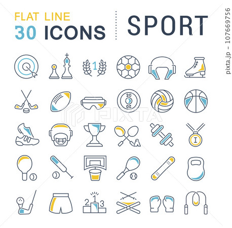 Set Vector Line Icons of Sport. Set Vector Line Icons of Sport. 107669756