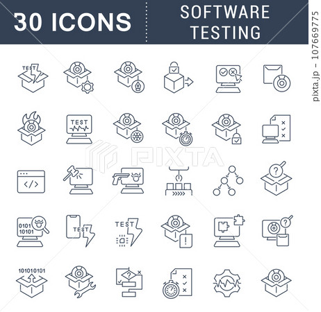 Set Vector Line Icons Of Software Testingのイラスト素材 [107669775] - PIXTA