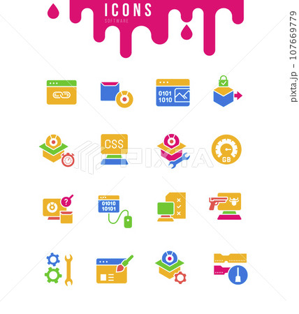Set of Simple Icons of Software 107669779