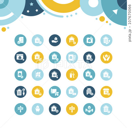 Set of Simple Icons of Real Estate Set of Simple Icons of Real Estate 107670066