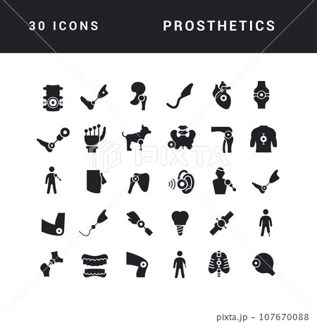 Set of simple icons of Prosthetics 107670088