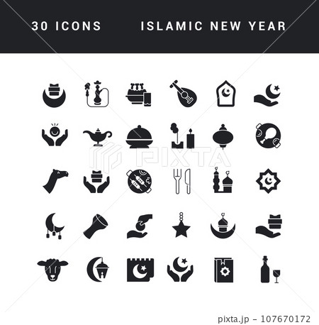 Vector Simple Icons of Islamic New Year 107670172