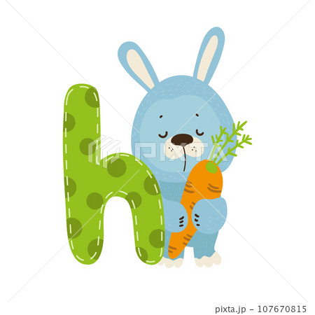 English Letter with Animal English Letter with Animal 107670815