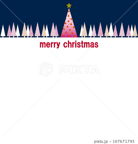 メリークリスマス　クリスマスツリー　ホワイトスペース 107671795
