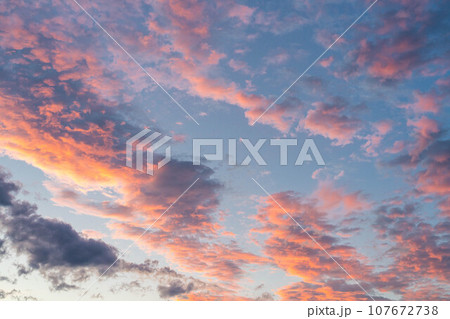 【空素材】朝焼け・夕焼け素材【長野県】 【空素材】朝焼け・夕焼け素材【長野県】 107672738