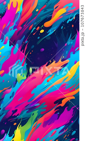 abstract bright colorful paint splash background with 3d render 107673843