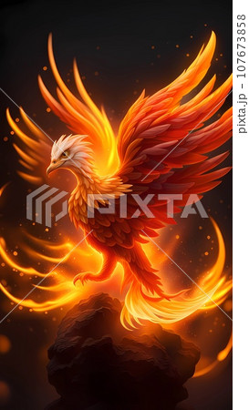 Phoenix cartoon character design illustration  107673858
