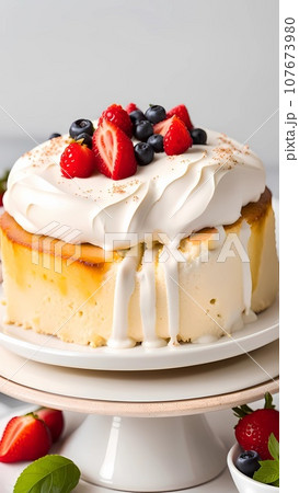 cheesecake with strawberries 107673980