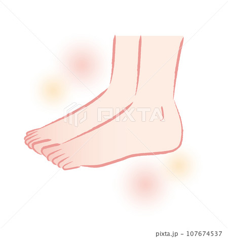 冷え性改善　ぽかぽかの足先のイラスト　温活 107674537