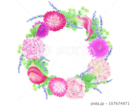 エレガントなピンクのリース エレガントなピンクのリース 107674971