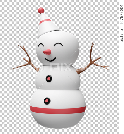 3d snowman with funnel hat isolated. merry Christmas and festive New Year, 3d render illustration 3d snowman with funnel hat isolated. merry Christmas and festive New Year, 3d render illustration 107675004