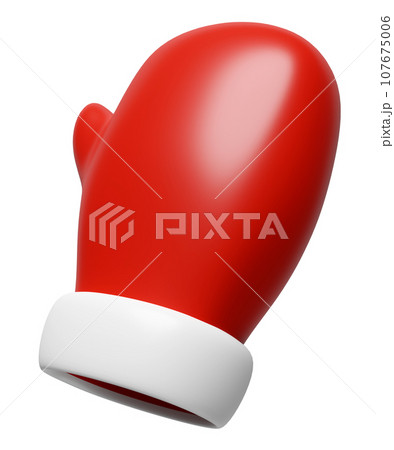 3d warm mittens isolated. Christmas and festive New Year, 3d render illustration 3d warm mittens isolated. Christmas and festive New Year, 3d render illustration 107675006