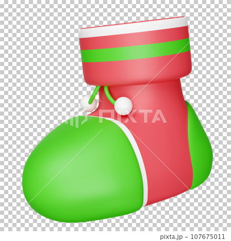 3d Christmas sock isolated. merry christmas and happy new year, 3d render illustration 3d Christmas sock isolated. merry christmas and happy new year, 3d render illustration 107675011