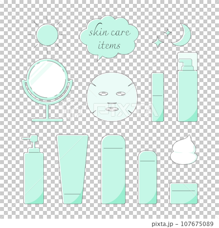 Simple illustration set of skin care products 107675089