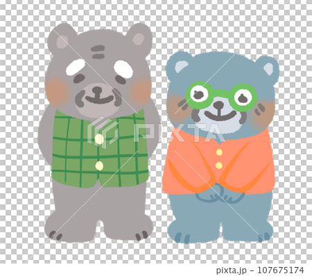 Illustration of grandpa and grandma bear Illustration of grandpa and grandma bear 107675174
