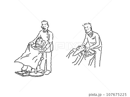 美容室のセット 107675225