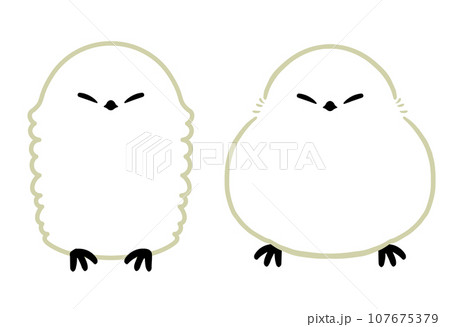 モフモフのシマエナガのイラスト_3 107675379