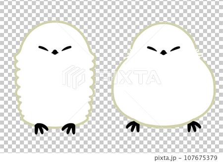 モフモフのシマエナガのイラスト_3 107675379