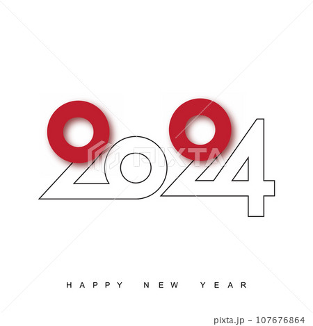 2024 Happy New Year logo text design. Vector 107676864